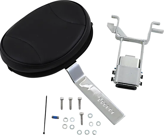 Kuryakyn Plug-N-Go Driver Backrest Black Leather Adjustable