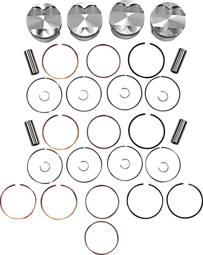 JE Piston Kit Rings Pins Round STD 81mm Bore 12.3:1