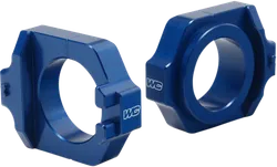 Works Blue Aluminum Elite Axle Block Pair