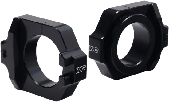 Works Black Aluminum Elite Axle Block Pair