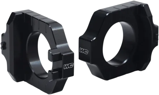 Works Black Aluminum Elite Axle Block Pair