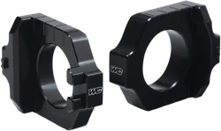 Works Black Aluminum Elite Axle Block Pair