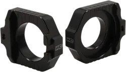 Works Black Aluminum Elite Axle Block Pair