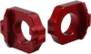 Works Red Aluminum Elite Axle Block Pair