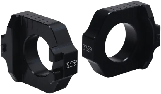 Works Black Aluminum Elite Axle Block Pair