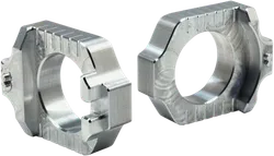 Works Silver Aluminum Elite Axle Block Pair