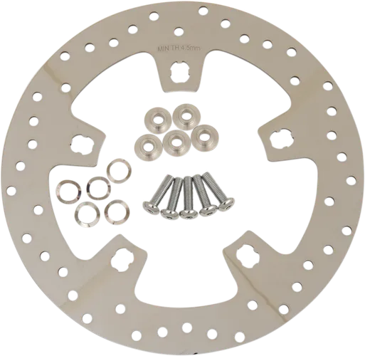 DS 11.5 Polished Chrome Front Fixed Brake Rotor wo ABS