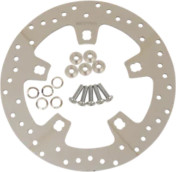 DS 11.5 Polished Chrome Front Fixed Brake Rotor wo ABS