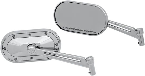 Kuryakyn Heavy Industry Side Mirrors Chrome w Chr Accent Pair