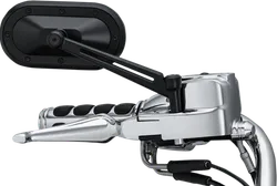 Kuryakyn Heavy Industry Side Mirrors Black w Satin Accent Pair