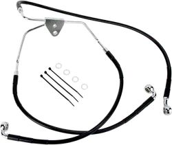 DS Black Vinyl Stainless Steel Front Brake Line wo ABS