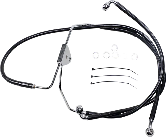 DS Black Oversized +2 Vinyl Stainless Steel Front Brake Line