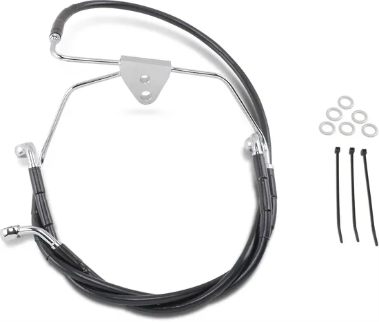 DS Black Oversized +2 Vinyl Stainless Steel Front Brake Line