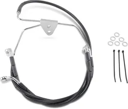 DS Black Oversized +2 Vinyl Stainless Steel Front Brake Line