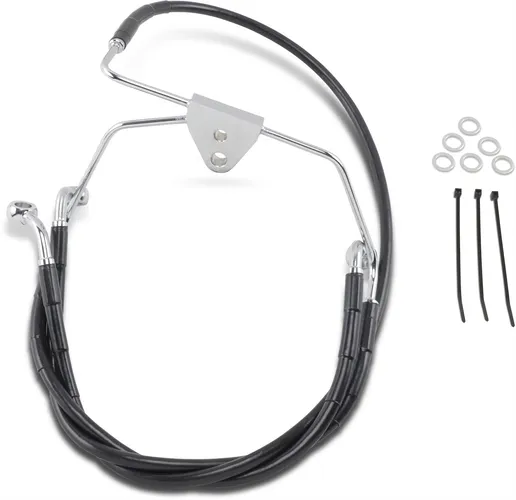 DS Black Oversized +4 Vinyl Stainless Steel Front Brake Line