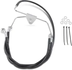 DS Black Oversized +4 Vinyl Stainless Steel Front Brake Line