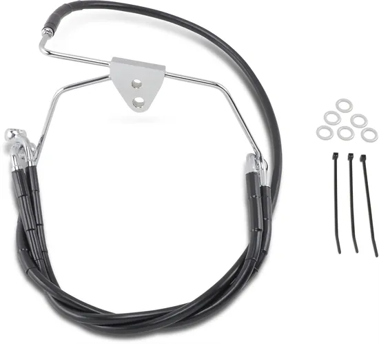 DS Black Oversized +6 Vinyl Stainless Steel Front Brake Line