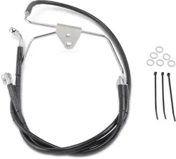 DS Black Oversized +8 Vinyl Stainless Steel Front Brake Line