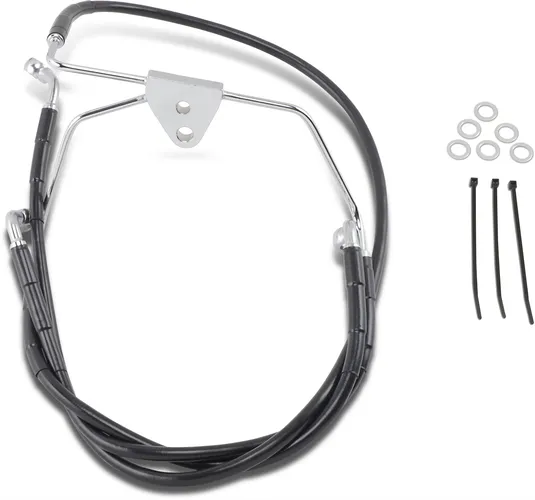 DS Black Oversized +10 Vinyl Stainless Steel Front Brake Line