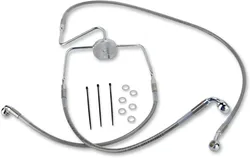 DS Black Oversized +2 Stainless Steel Front Brake Line