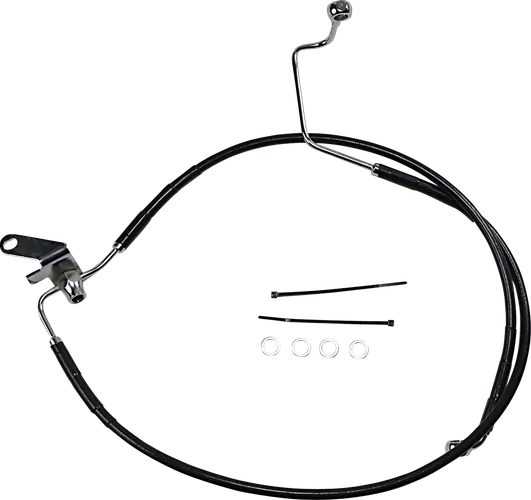 DS Black Oversized +3 Vinyl Stainless Steel Rear Brake Line 1