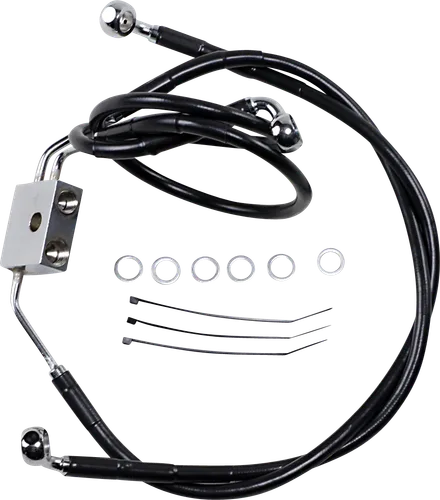 DS Black Oversized +8 Vinyl Stainless Steel Front Brake Line