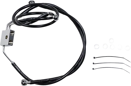 DS Black Oversized +10 Vinyl Stainless Steel Front Brake Line