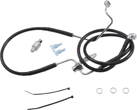 DS Black Oversized +3 Vinyl Stainless Steel Rear Brake Line