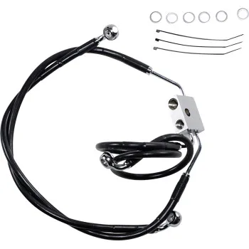 DS Black Oversized +3 Vinyl Stainless Steel Rear Brake Line w ABS