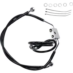 DS Black Oversized +3 Vinyl Stainless Steel Rear Brake Line w ABS