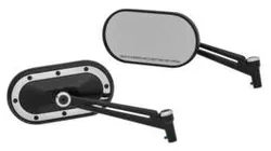 Kuryakyn Heavy Industry Side Mirrors Black w Chr Accent Pair