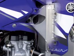 Works Silver Aluminum Radiator Brace Guard for Yamaha YZ85