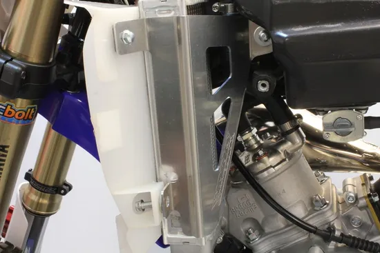 Works Silver Aluminum Radiator Brace Guard for Yamaha YZ65