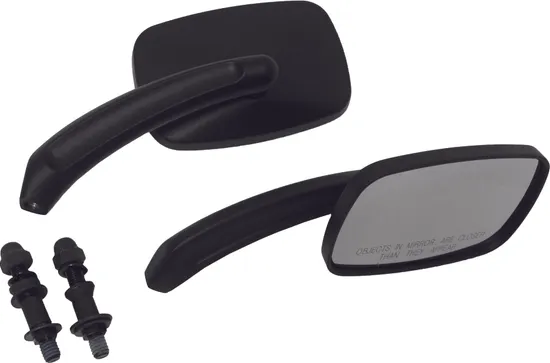 Harddrive Black Rectangle Side Mirror Pair