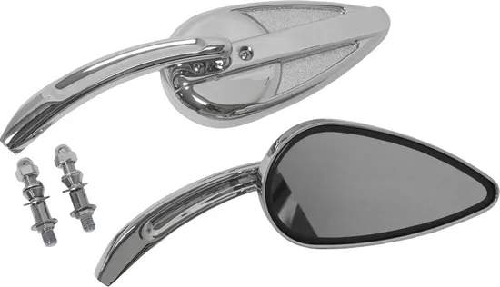 Harddrive Chrome Vintage Side Mirror Pair