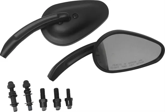 Harddrive Black Tapered Side Mirror Set Pair