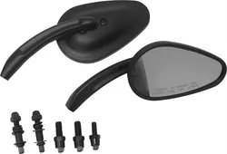 Harddrive Black Tapered Side Mirror Set Pair