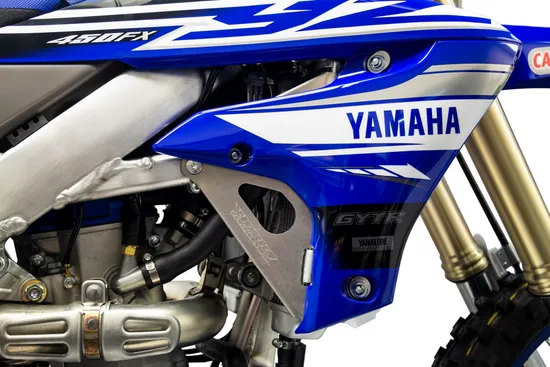 Works Silver Aluminum Radiator Brace Guard for Yamaha YZ450FX