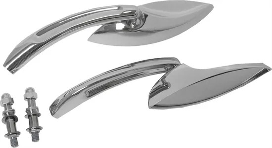 Harddrive Chrome Elliptical Side Mirror Pair