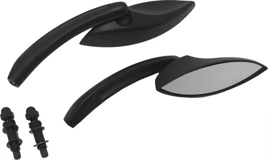 Harddrive Black Elliptical Side Mirror Pair Set 1