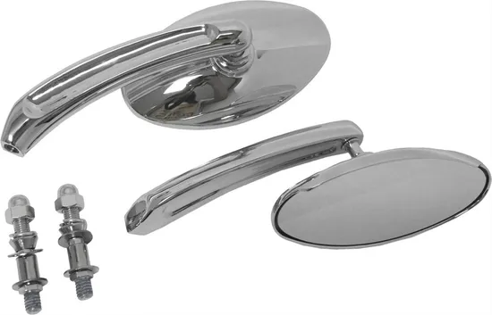 Harddrive Chrome Oval Side Mirror Set Pair