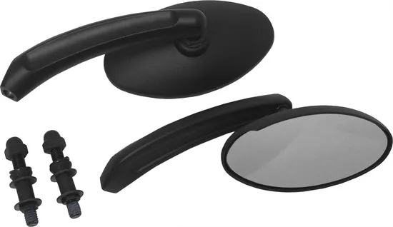 Harddrive Black Oval Side Mirror Set Pair