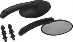 Harddrive Black Oval Side Mirror Set Pair