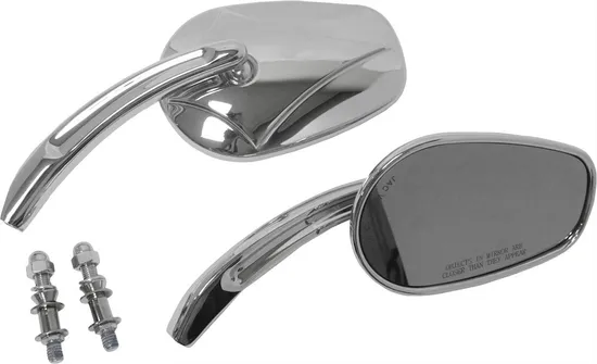 Harddrive Chrome Arrowhead Custom Die Cast Side Mirror Pair Set