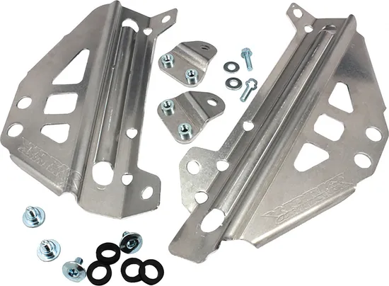 Works Silver Aluminum Radiator Brace Guard for Kawasaki KX450F