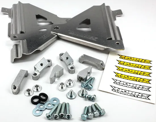 Works Silver Aluminum Radiator Brace Guard for Kawasaki KX450F