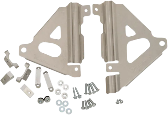 Works Silver Aluminum Radiator Brace Guard for Kawasaki KX450