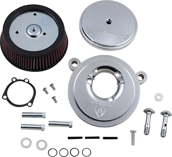 Arlen Ness Big Sucker Stage 1 STD Air Filter Kit w Cover Smooth Chrome 1
