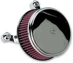 Arlen Ness Big Sucker Stage 1 Air Filter Kit w Cover Smooth Chrome