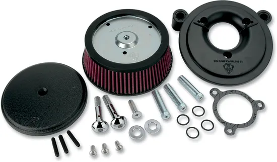 Arlen Ness Big Sucker Stage 1 Air Filter Kit w Cover Wrinkle Black 2